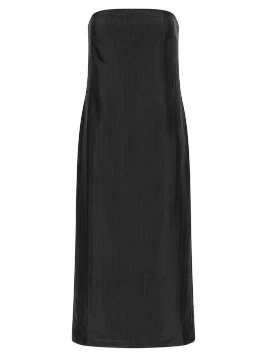 Loulou De Saison Black Viscose Midi Dress