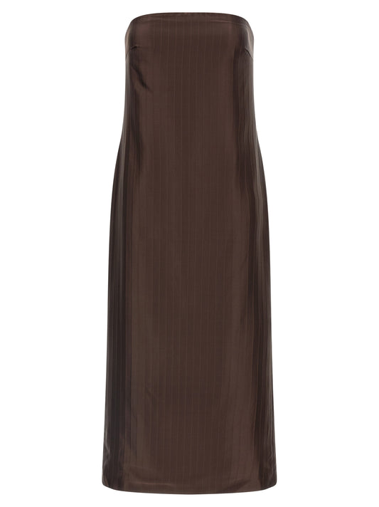 Loulou De Saison Brown Viscose Midi Dress