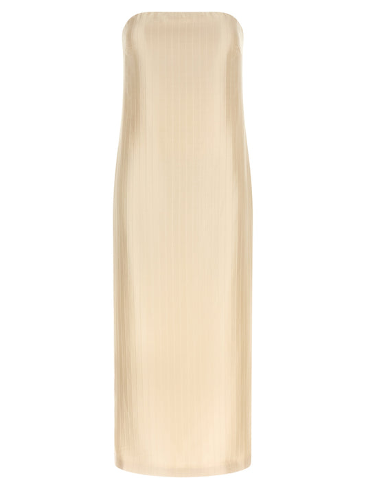 Loulou De Saison Beige Viscose Midi Dress