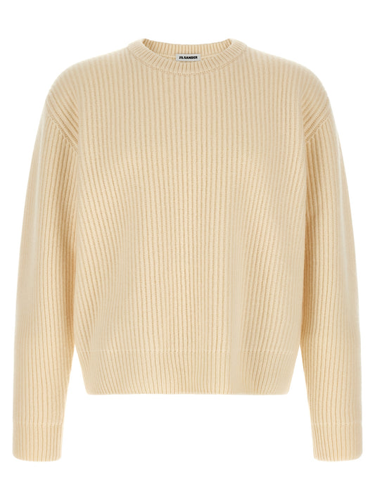 Jil Sander White Wool Cardigan