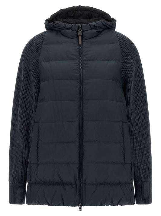 Brunello Cucinelli Blue Polyester Full-Length Jacket