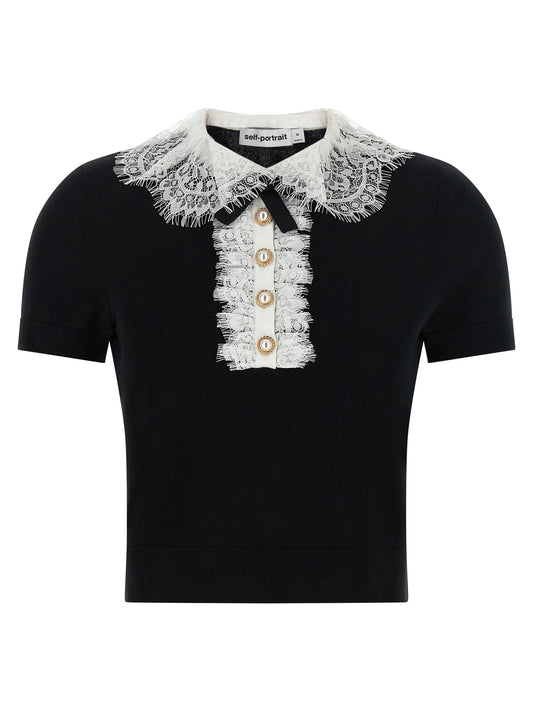 Self-Portrait Bicolor Wool Blouse