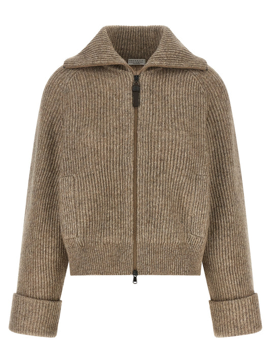 Brunello Cucinelli Beige Cashmere Cardigan