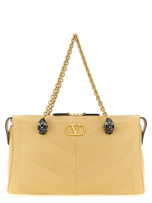 Valentino Garavani Beige Lamb Leather Shoulder Bag