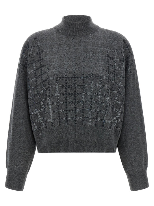 Brunello Cucinelli Gray Cashmere Cardigan