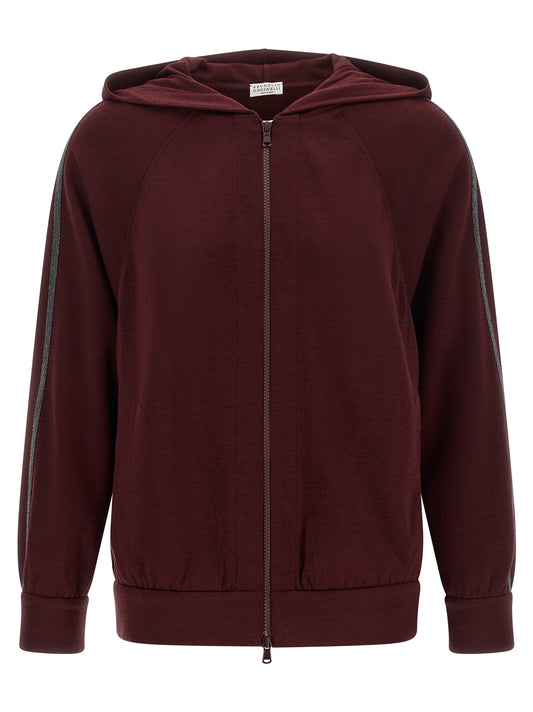 Brunello Cucinelli Bordeaux Cotton Sweatshirt