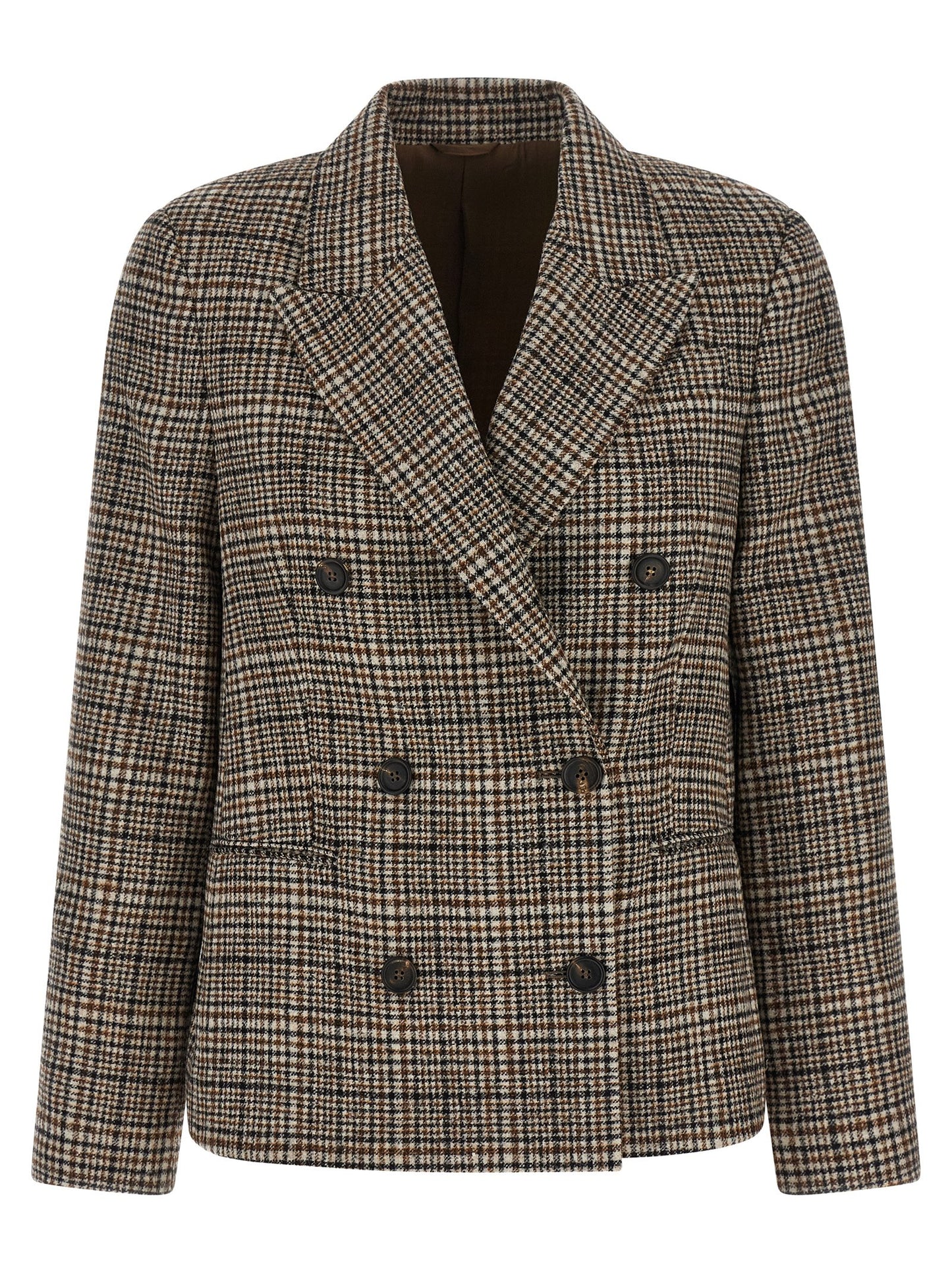 Brunello Cucinelli Beige Alpaca Leather Blazer
