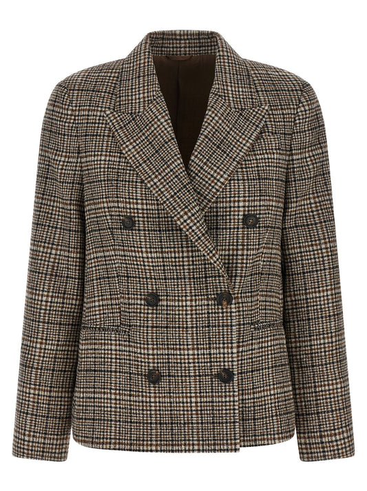 Brunello Cucinelli Beige Alpaca Leather Blazer