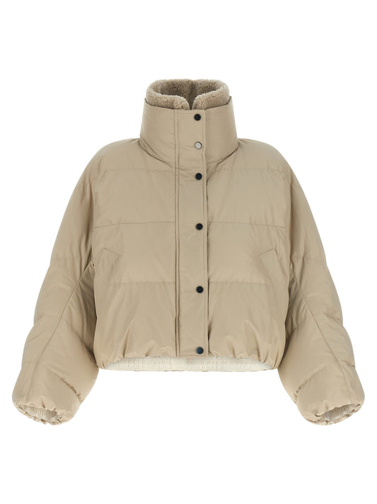 Brunello Cucinelli Beige Cotton Full-Length Jacket
