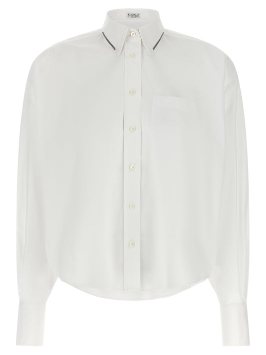 Brunello Cucinelli White Cotton Blouse