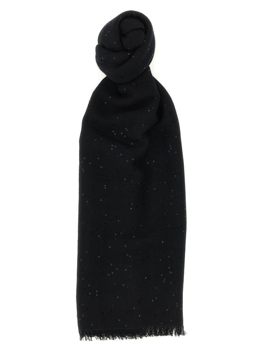 Brunello Cucinelli Black Cashmere Scarf