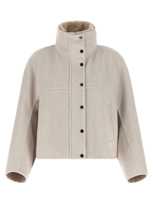 Brunello Cucinelli Gray Virgin Wool Coat