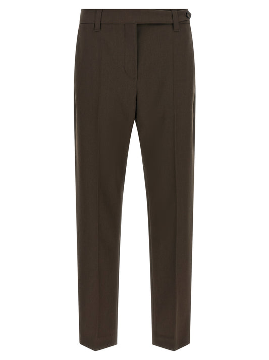 Brunello Cucinelli Brown Virgin Wool Dress Pants