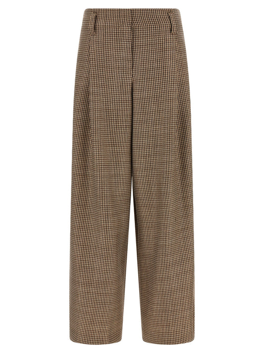 Brunello Cucinelli Brown Virgin Wool Flared Pants