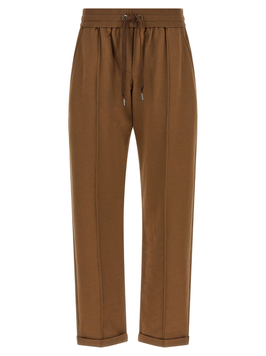 Brunello Cucinelli Brown Cotton Joggers (Workout Pants)