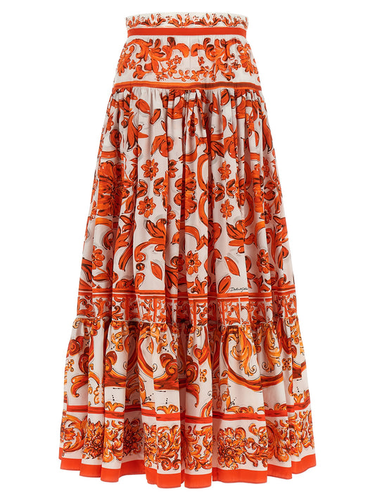 Dolce & Gabbana Orange Cotton Mini Skirt