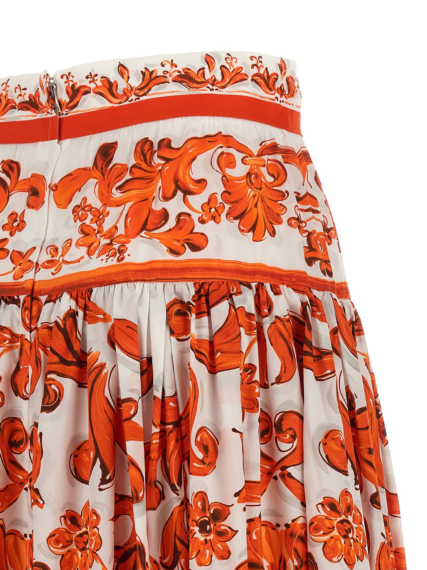 Dolce & Gabbana Orange Cotton Mini Skirt