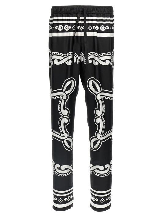 Dolce & Gabbana Bicolor Silk Casual Pants