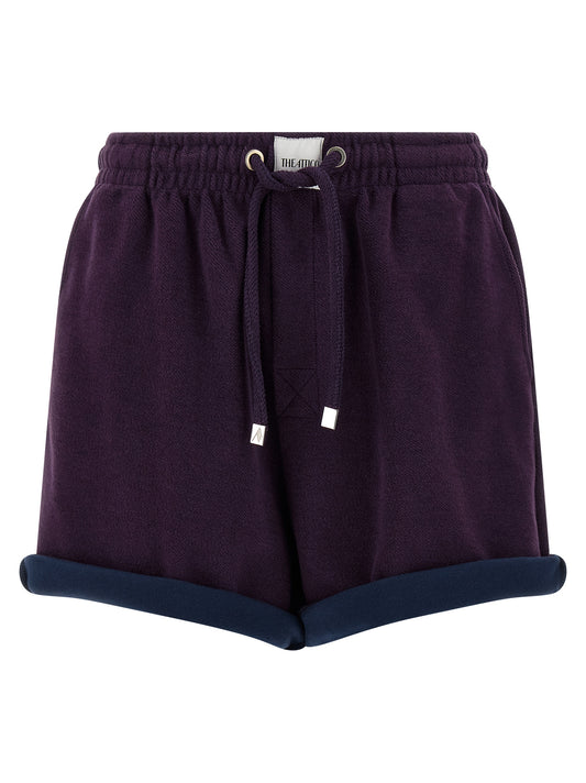 The Attico Purple Cotton Bermuda Shorts