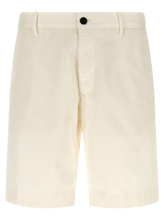Incotex White Cotton Bermuda Shorts