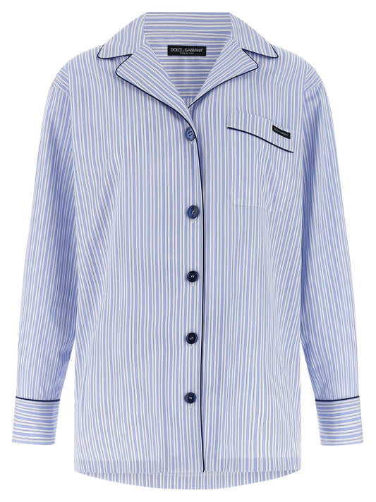 Dolce & Gabbana Blue Cotton Blouse