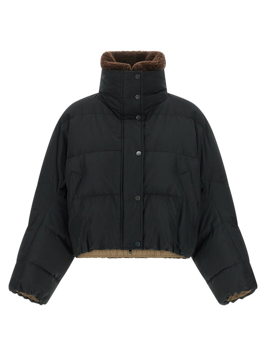 Brunello Cucinelli Black Cotton Full-Length Jacket