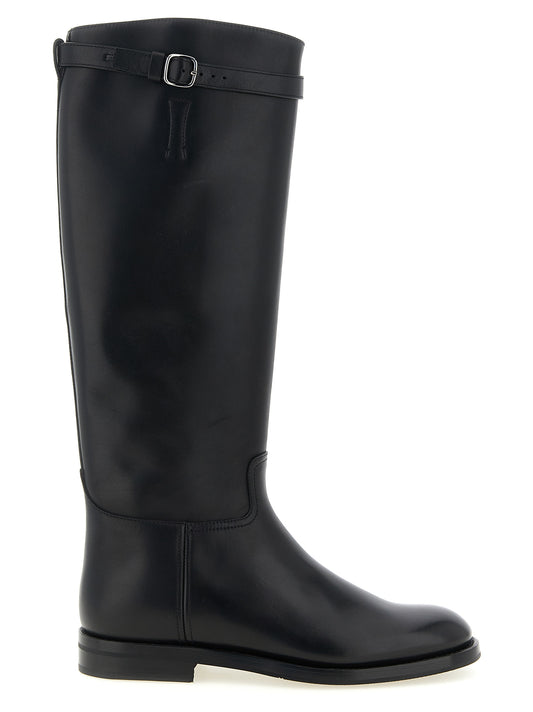 Church's Black Calfskin Over The Knee