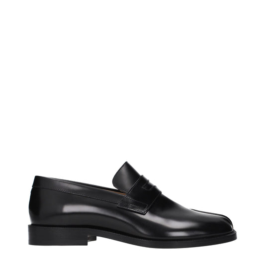 Maison Margiela Black Leather Slip-On Loafers