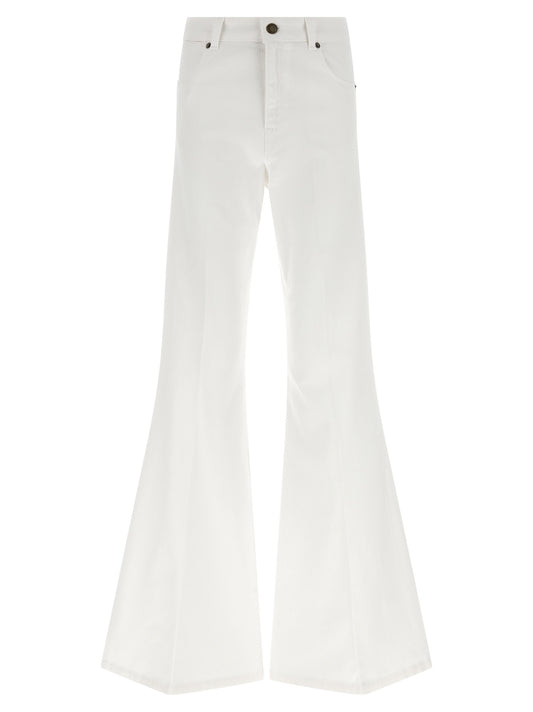 Twinset White Cotton Flared Jeans