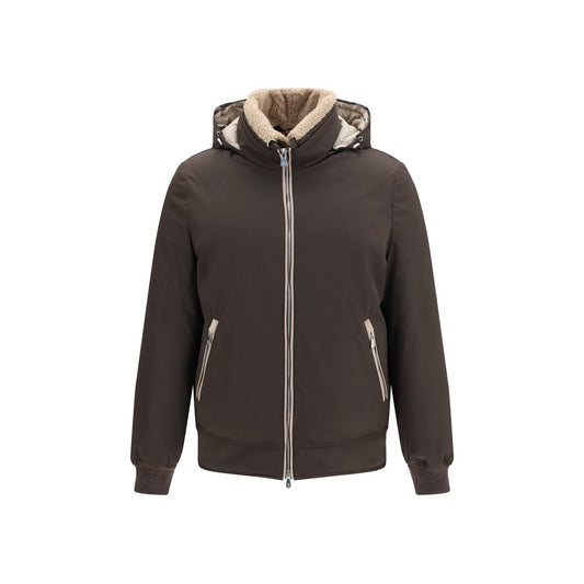 Brunello Cucinelli Brown Polyamide Shell Jacket
