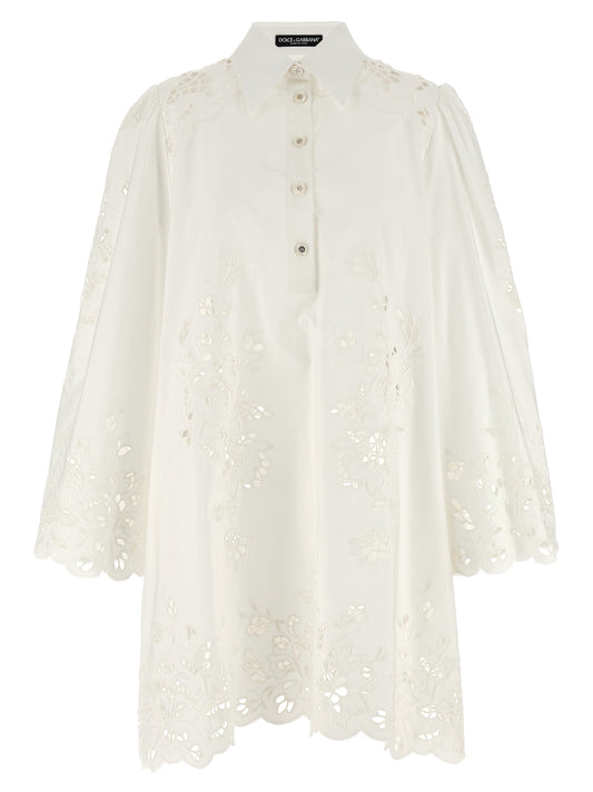 Dolce & Gabbana White Cotton Short Dress
