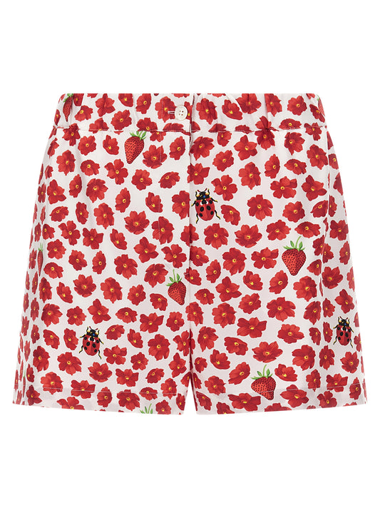 Versace Multicolor Silk Bermuda Shorts