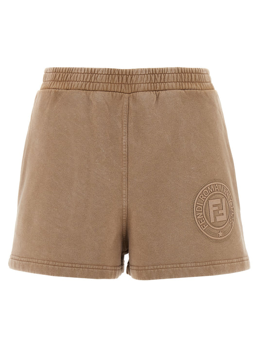Fendi Brown Cotton Bermuda Shorts