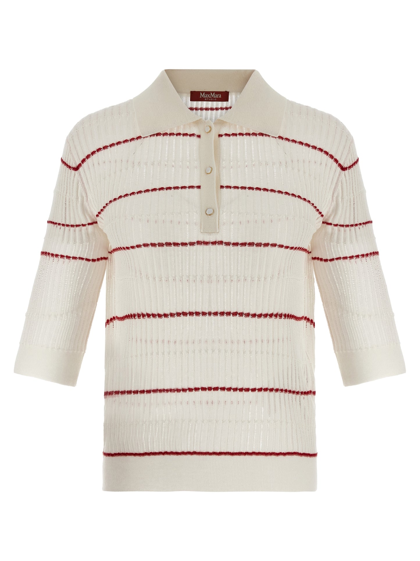 Max Mara White Silk Polo Shirt