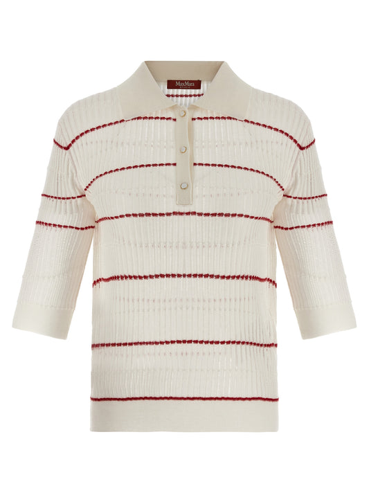 Max Mara White Silk Polo Shirt