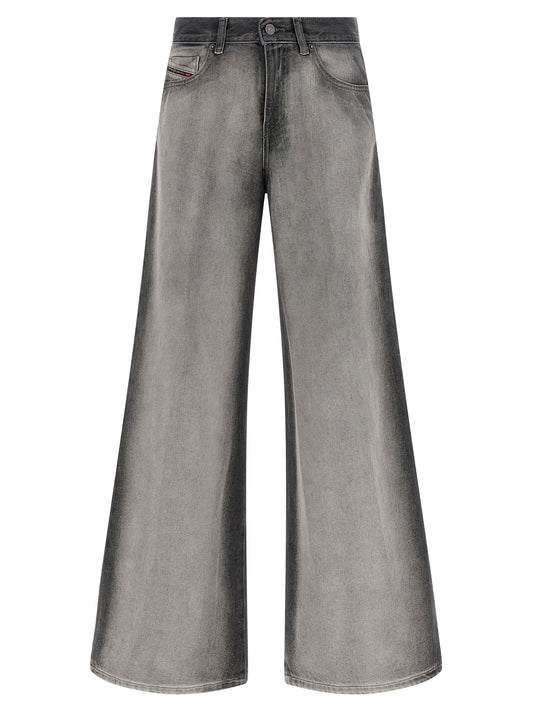 Diesel Gray Cotton Flared Jeans