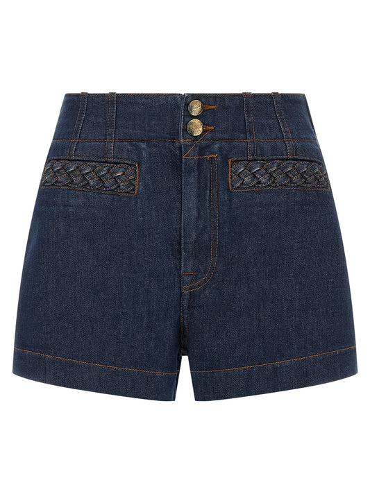 Zimmermann Blue Cotton Bermuda Shorts