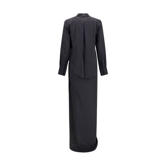 SA SU PHI Black Silk Long Dress
