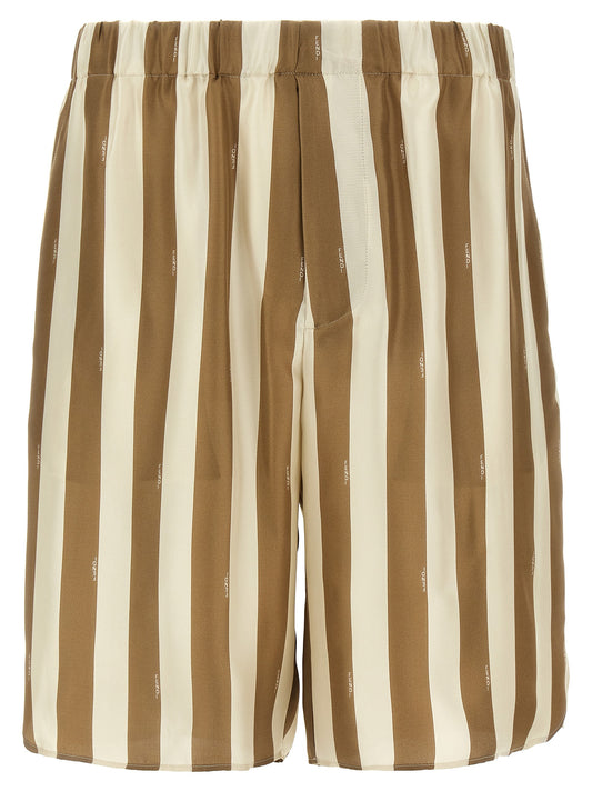 Fendi Beige Silk Bermuda Shorts