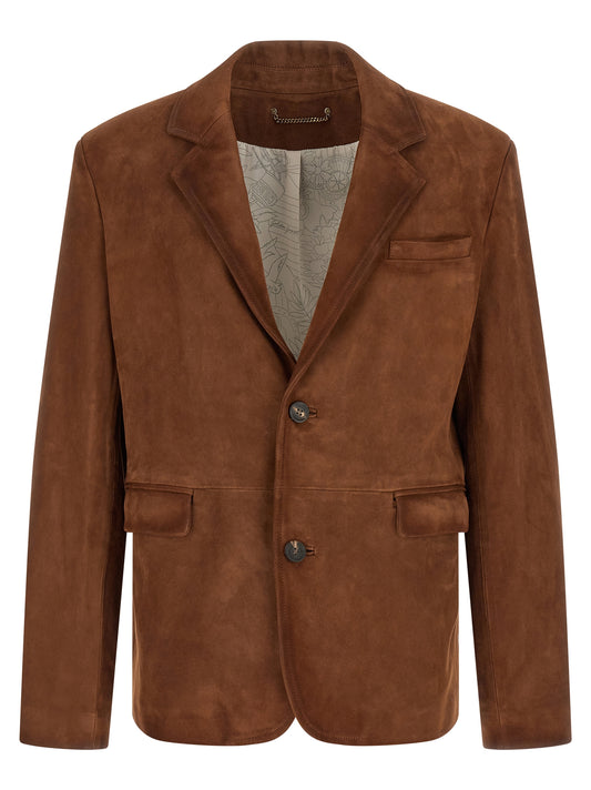 Golden Goose Brown Lamb Leather Leather Jacket