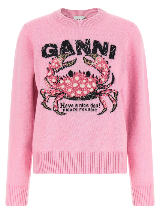 Ganni Multicolor Wool Cardigan
