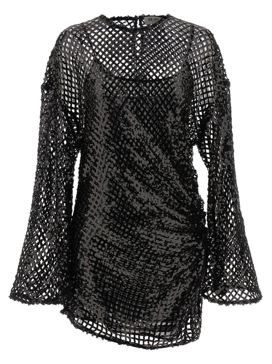 The Attico Black Polyester Short Dress