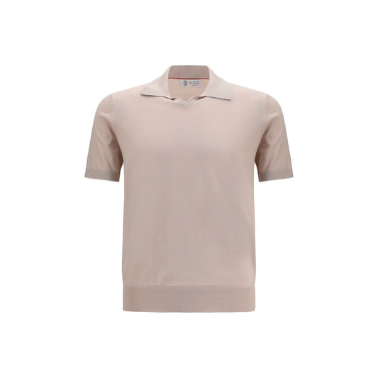 Brunello Cucinelli Beige Cotton Polo Shirt