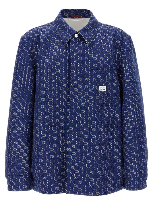 Gucci Blue Cotton Biker Jacket