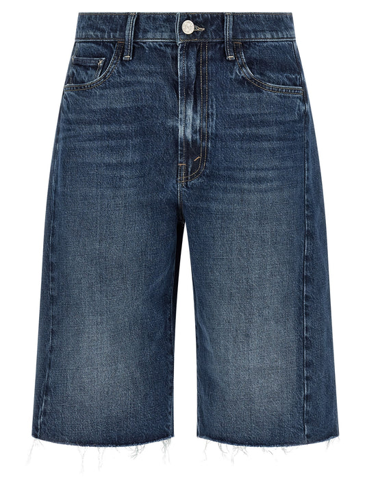Mother Denim Blue Cotton Bermuda Shorts
