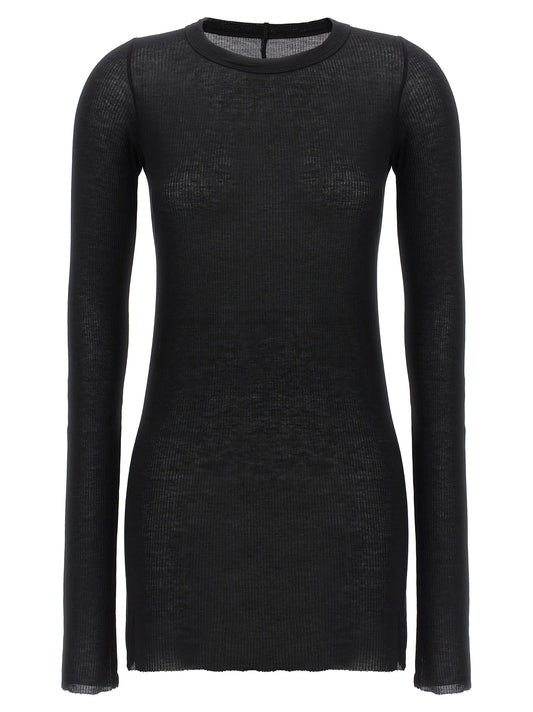 Rick Owens Black Viscose Long Sleeve T-Shirt