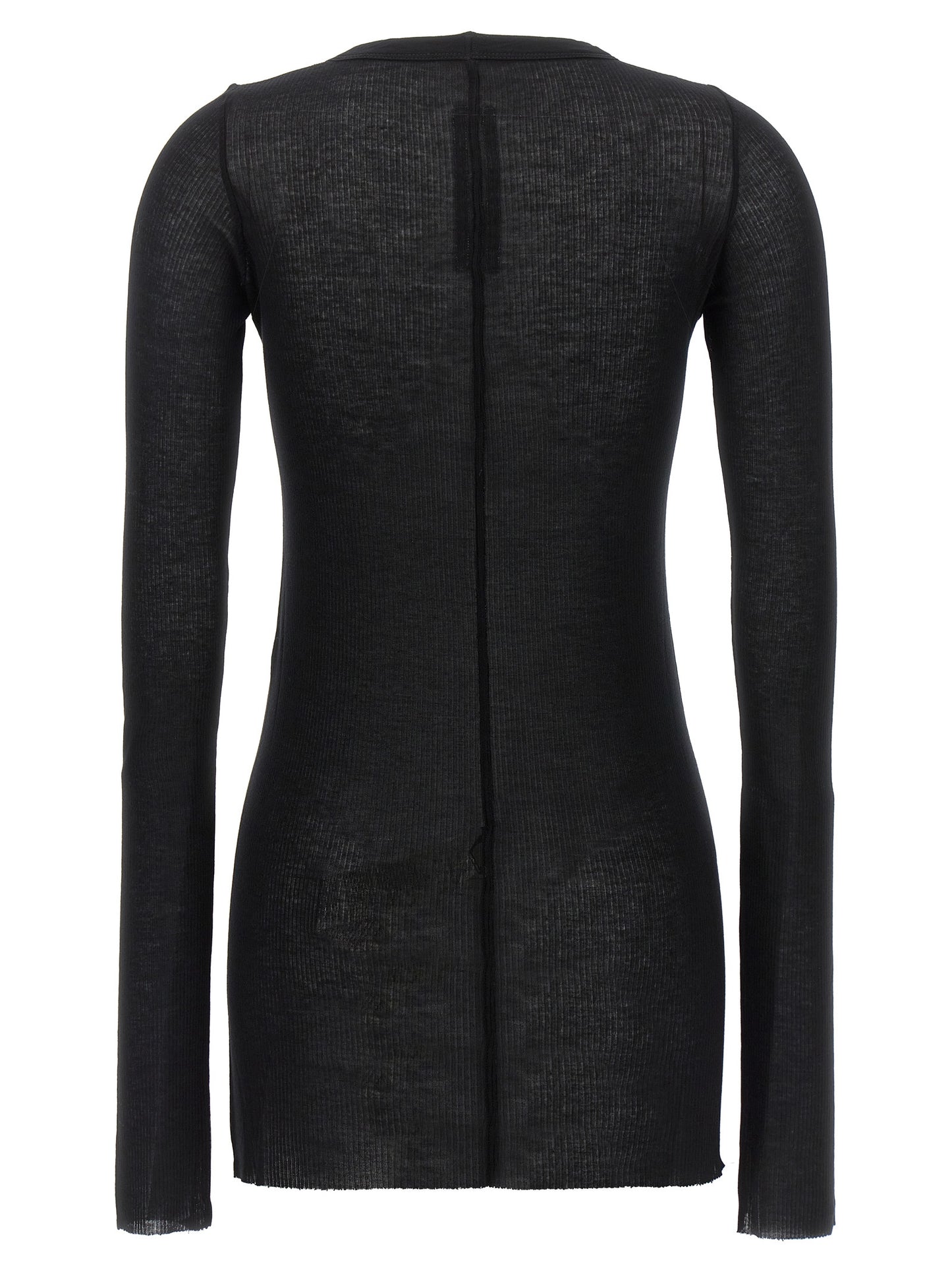 Rick Owens Black Viscose Long Sleeve T-Shirt