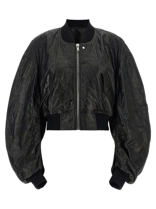 Rick Owens Black Lamb Leather Leather Jacket