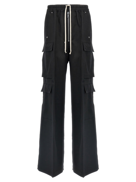 Rick Owens Black Wool Cargo Pants