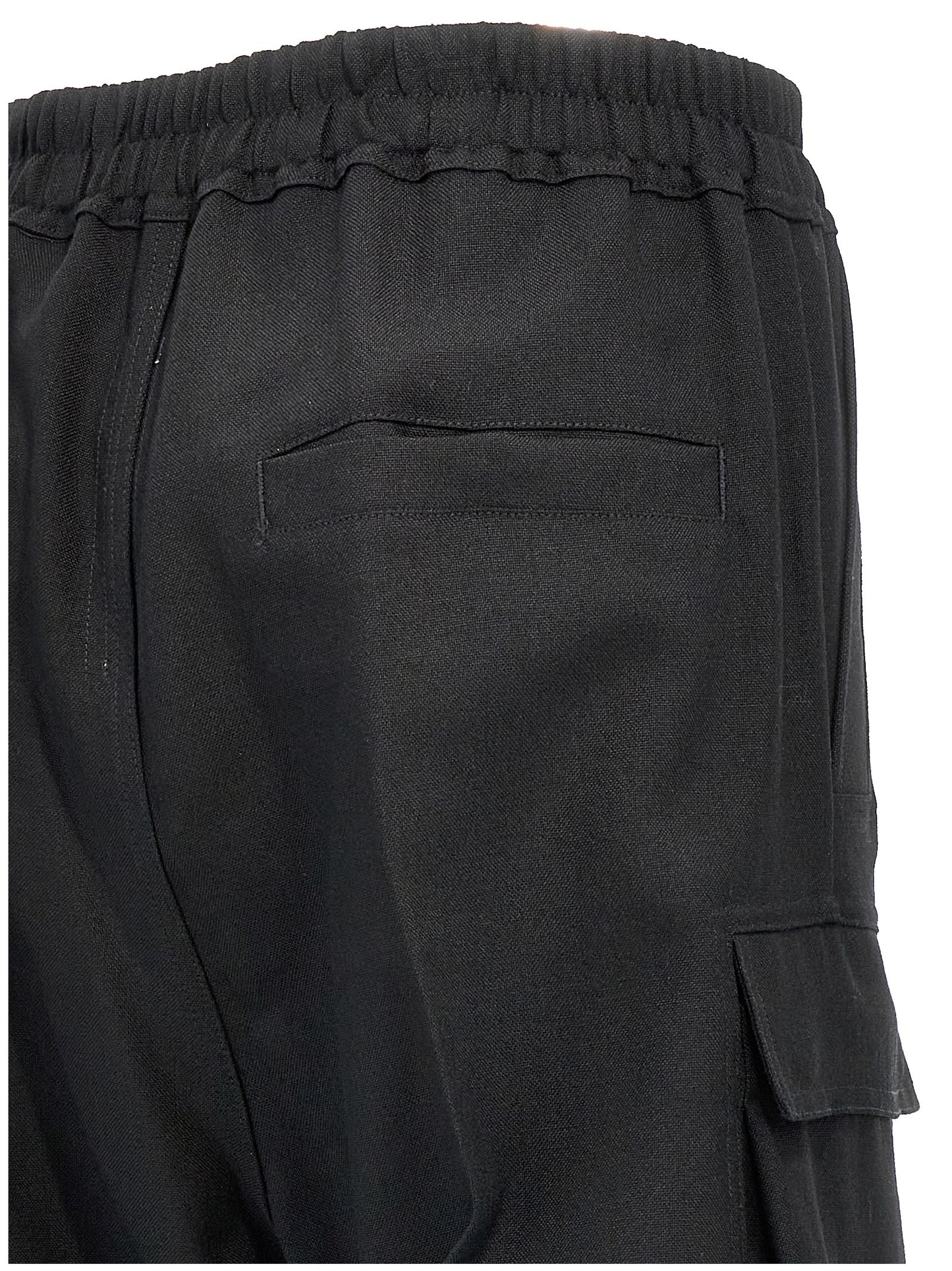 Rick Owens Black Wool Cargo Pants